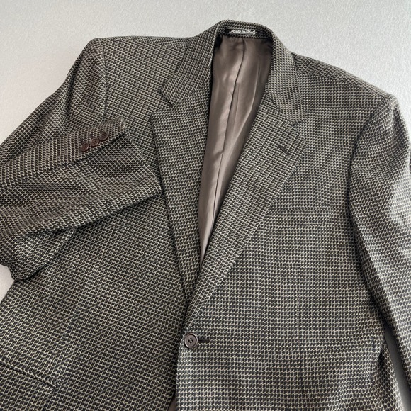 Canali Other - Canali Made In Italy Mens Blazer Brown Patterned Sport Coat Jacket 52R 100% Wool